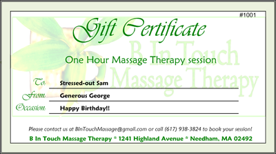 massage therapy gift certificate templates